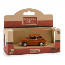Daffi : PRL Fiat 126p autó fém és műanyag modell - Barna autópálya és játékautó