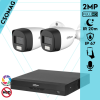  Dahua 2 cső kamerás analóg megfigyelőrendszer 2MP HD cső biztonsági kamera, 3,6 mm fix objektív, hibrid fény