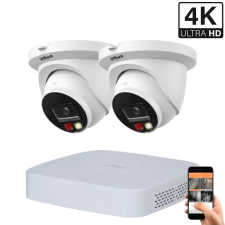 Dahua 2 dome kültéri kamerás IP kamerarendszer 8MP színes éjjellátással megfigyelő kamera