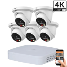 Dahua 5 dome kültéri kamerás IP kamerarendszer 8MP színes éjjellátással megfigyelő kamera