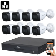 Dahua 5 Megapixel 8 csőkamerás rendszer 30 méter látótávolság (8DAHUA-5MP-30) megfigyelő kamera