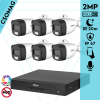  Dahua 6 cső kamerás analóg megfigyelőrendszer 2MP HD cső biztonsági kamera, 3,6 mm fix objektív, hibrid fény