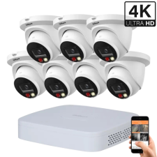 Dahua 7 dome kültéri kamerás IP kamerarendszer 8MP színes éjjellátással megfigyelő kamera