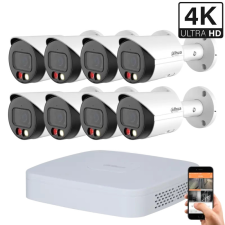 Dahua 8 kültéri kamerás IP kamerarendszer 8MP színes éjjellátással (DAHUA-IP-8MP-08) megfigyelő kamera