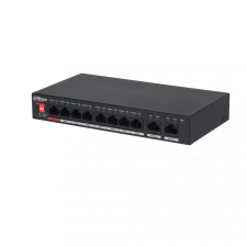 Dahua PFS3010-8ET-96 V2 PoE switch - Fekete hub és switch