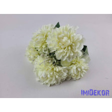  Dália 5 fejes selyemvirág csokor 29cm - Krém dekorációs kellék