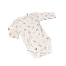 Dalma Hosszú Ujjú Body - Fehér Mezei Virágos - 86 kombidressz, body