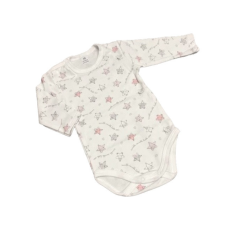 Dalma Hosszú Ujjú Body - Fehér /Szürke/Rózsaszín Csillagos - 86 kombidressz, body