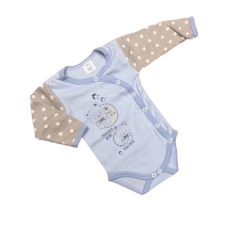 Dalma Réklis Hosszú Ujjú Body - Kék/Szürke Ujjú Macis - 62 kombidressz, body