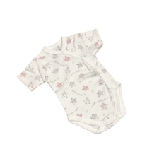 Dalma Réklis rövid ujjú body - Fehér/Rózsaszín/Szürke Csillagos - 50 kombidressz, body