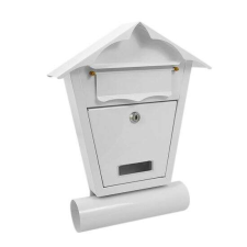 Damech postaláda, újságtartóval, B6 formátum, 29.5x7.5x37.5 cm, fehér postaláda