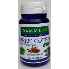 Dammers Dammers green coffee 600 zöld kávé+fahéj 600 kapszula 60 db vitamin és táplálékkiegészítő