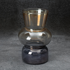  Dana üveg váza Világos barna/grafit 10x14x20 cm dekoráció