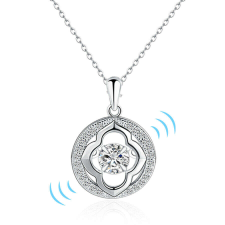  Dancing stone - táncoló cirkóniakővel ékesített nyakék - virág alakú medállal nyaklánc