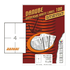DANUBE 105*148,5 mm Danube A4 íves etikett címke, fehér színű (100 ív/doboz) etikett