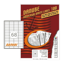 DANUBE 48,5*16,9 mm Danube A4 íves etikett címke, fehér színű (100 ív/doboz) etikett