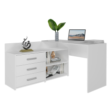  Dany sarok íróasztal polccal, tárolóval, fehér (GSB5999114131791) íróasztal