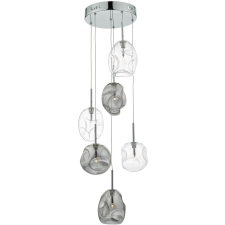 Dar Lighting glamour modern függeszték quinn füstös csiszolt króm darqui6410 világítás