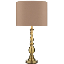 Dar Lighting klasszikus asztali lámpa madrid antik sárgaréz taupe darmad4275 világítás