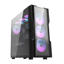 DarkFlash DK431 Glass Computer Case + 4 fans (black) számítógép ház