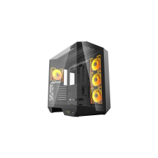 DarkFlash DY470 számítógépház + 4 ventilátor (fekete) számítógép ház