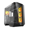 DarkFlash DY470 táp nélküli ablakos ház fekete + 4 db ventilátor + GPU konzol (DY470 fans+holder Bl)