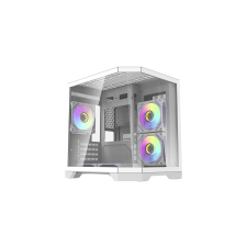 DarkFlash FT350 számítógépház + 5 ARGB ventilátor (fehér) számítógép ház