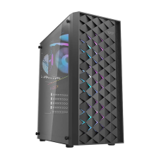 DarkFlash Számítógépház Darkflash DK351 + 4 ventilátor (fekete) számítógép ház