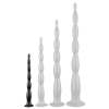 DarkSil Díszlazító gyöngyös dildo – 30 cm, fekete