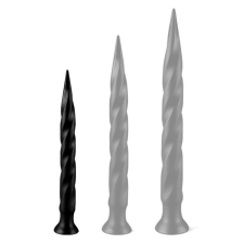 DarkSil Long Tail Dildo S – fekete prémium dildó 34 x 3,5 cm műpénisz, dildó