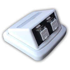 Datacom ABB Tango adatcsatlakozó STP CAT6A 2xRJ45 Skey, fehér kábel és adapter