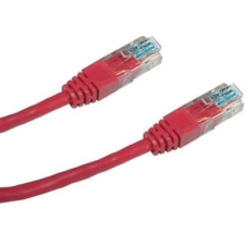 Datacom CAT5E UTP, 5m, piros kábel és adapter