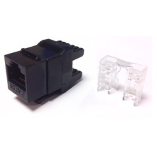 Datacom RJ45 UTP CAT5E, DUAL, SLIM, fekete kábel és adapter
