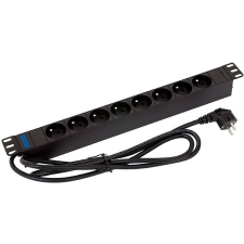 Datacom Tritton 19" Elosztópanel 8× 230 V 1U CZ 2 m fekete kábel és adapter