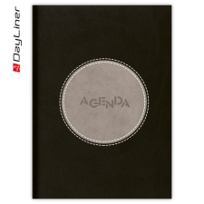 DAYLINER Határidőnapló Central A5 napi, fehér lapokkal fekete - szürke Dayliner 2025. határidőnapló