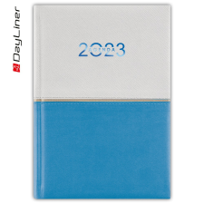 DAYLINER Határidőnapló Contrast A5 napi fehér lapokkal Fehér-kék Dayliner 2023. határidőnapló