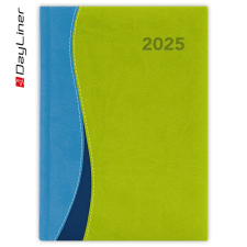 DAYLINER Határidőnapló Dubai A5 napi, fehér lapokkal kék-zöld Dayliner 2025. határidőnapló