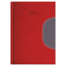 DAYLINER Memphis, A5 napi beosztású agenda, Piros-Szürke naptár, kalendárium