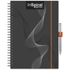 DAYLINER Naptár, tervező, A5, heti, DAYLINER, "InSpiral", fekete-narancs naptár, kalendárium