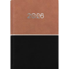 DAYLINER Naptár, tervező, A5, napi, DAYLINER Contrast, barna-fekete (NCA5BKU) határidőnapló