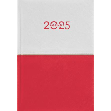 DAYLINER Naptár, tervező, A5, napi, DAYLINER "Contrast", fehér-piros határidőnapló
