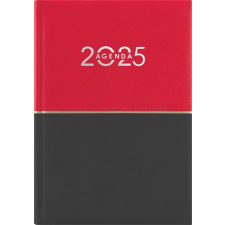 DAYLINER Naptár, tervező, B6, heti, DAYLINER "Contrast", piros-fekete határidőnapló