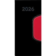 DAYLINER Zsebnaptár, fekvő elrendezésű, DAYLINER, Memphis, fekete-piros (NMZSFKPU) naptár, kalendárium