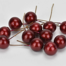 DC Drótos bogyó piros 1,8cm | 6 darabos csomag dekorációs kellék