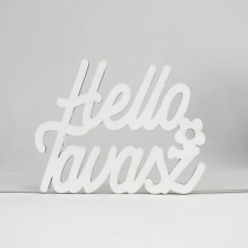 DC Fa felirat "Helló Tavasz" 11cm x 8,5cm - fehér dekorációs kellék