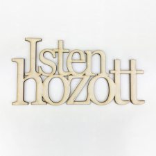 DC Fa felirat "Isten hozott" 14cm x 7cm - natúr dekorációs kellék