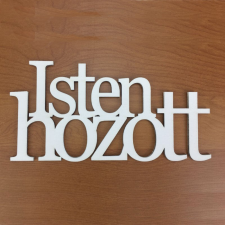 DC Fa felirat &quot;Isten hozott&quot; 20cm x 10cm - fehér dekorációs kellék
