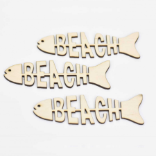 DC Fa &quot;Beach hal&quot; felirat 3,5cm x 12cm 1db dekorációs kellék