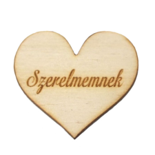 DC Fa szív "Szerelmemnek" 4cm dekorációs kellék