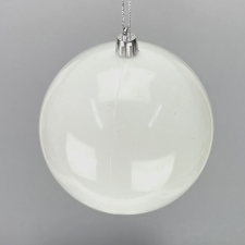 DC Fehér műanyag díszíthető gömb 10cm karácsonyfadísz
